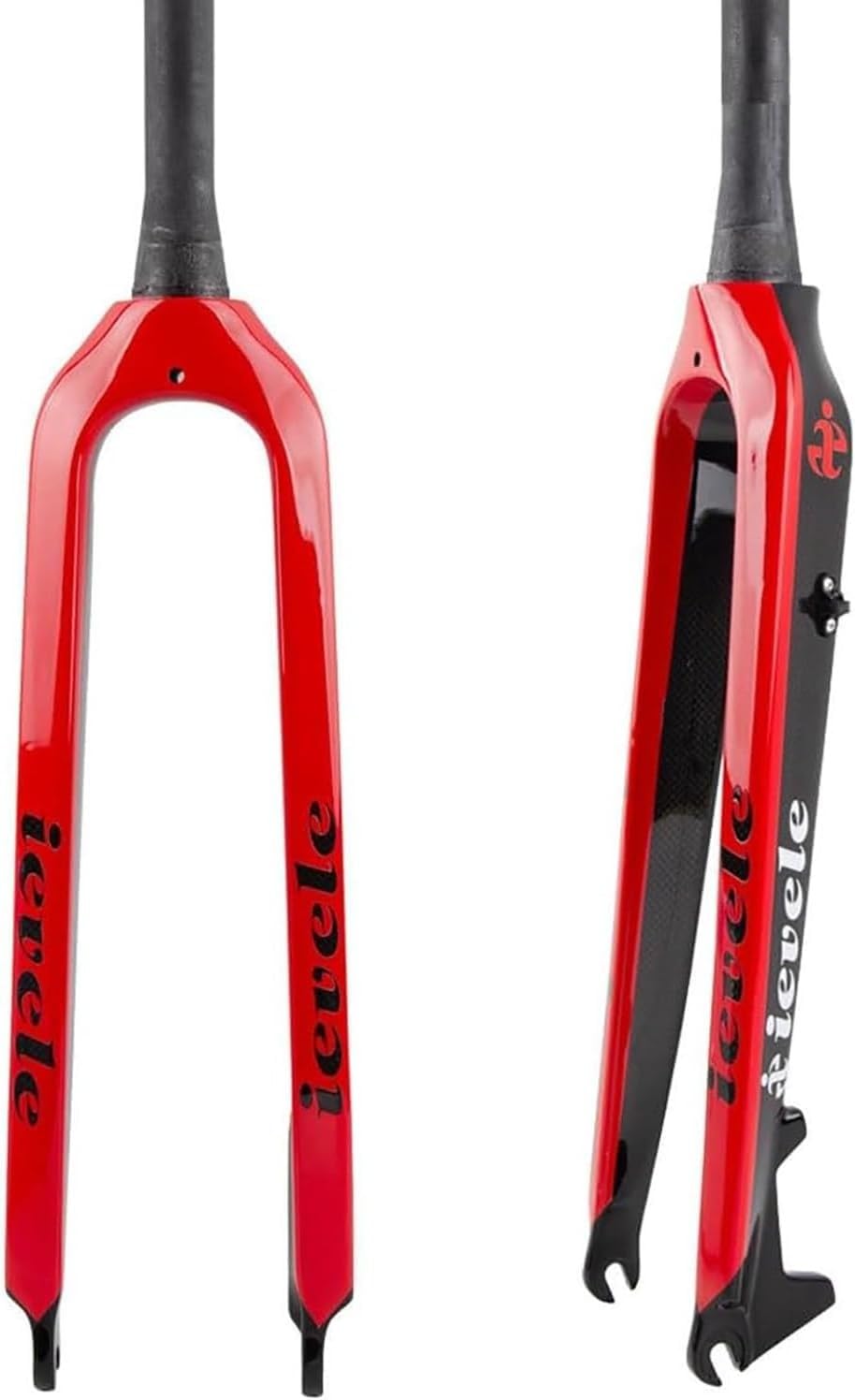 AZQOHMIS Carbon Fibre MTB Rigid Fork 26/27.5/29in Disc Brake Mountain Bike Fork 1-1/2in Tapered Bicycle Front Fork QR 9mm Red,27.5in