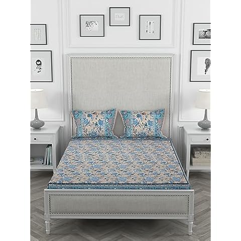 COTTON STICH Pure Cotton King Bedsheet – Soft Comfort with Premium Stitching Cover