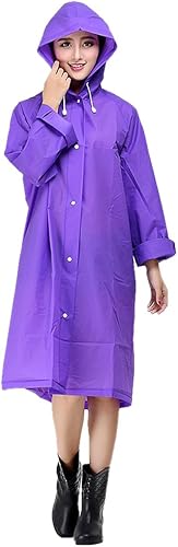 FakeFace Chaqueta de lluvia con capucha para mujer