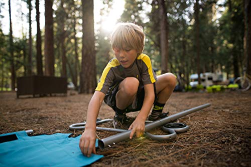 Disc-O-Bed Youth Kid-O-Bunk Benchable Camping Cot with Organizers, Teal Blue