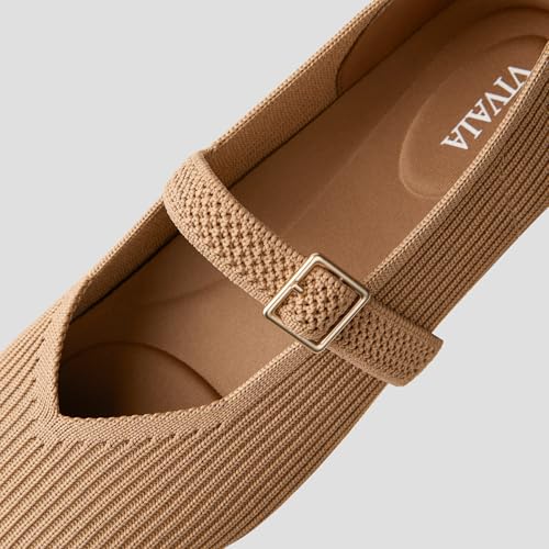 Image of VIVAIA Women's Margot Mary Jane Square-Toe Ballet Flats