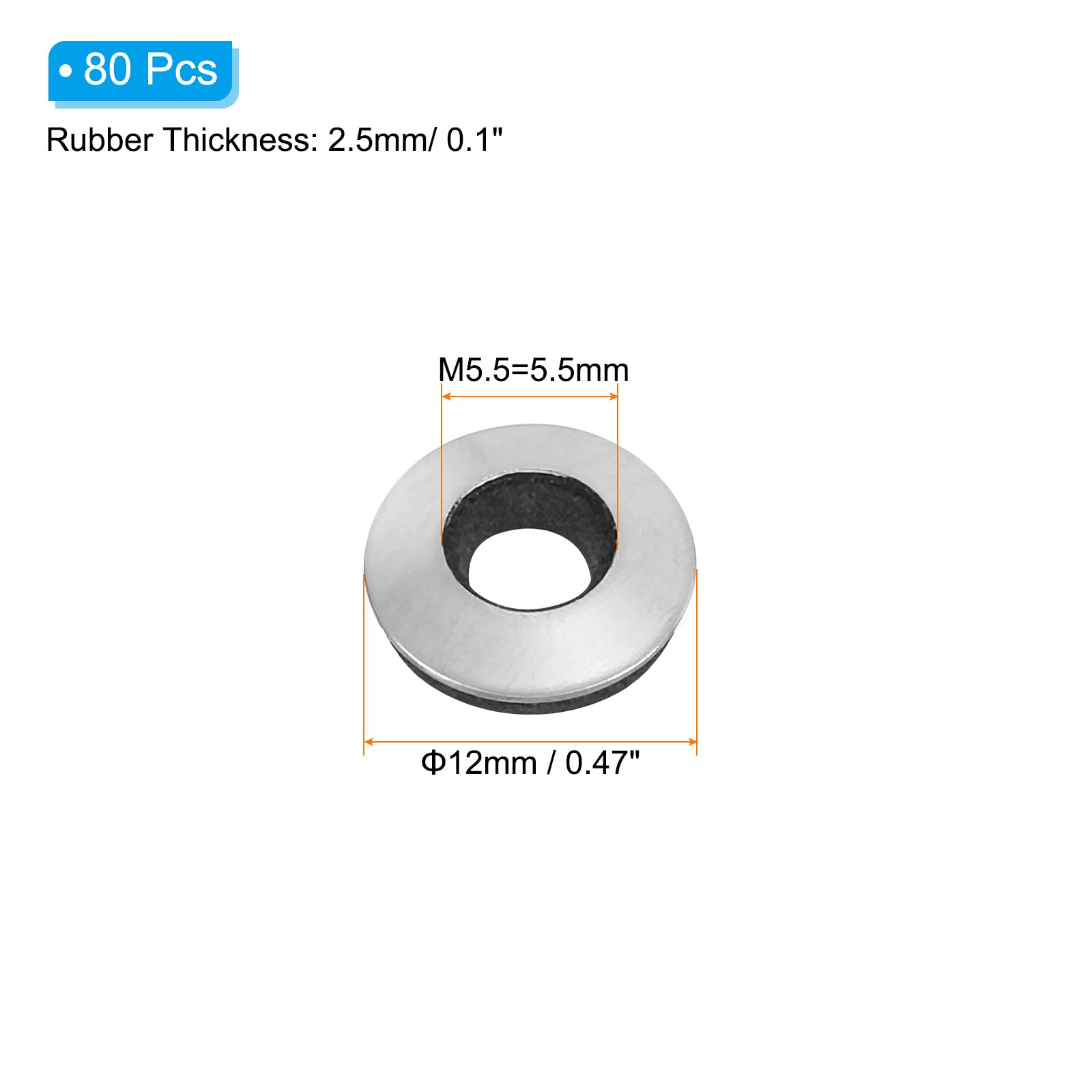 PATIKIL 304 Stainless Steel EPDM Bonded Sealing Washers - Image 2