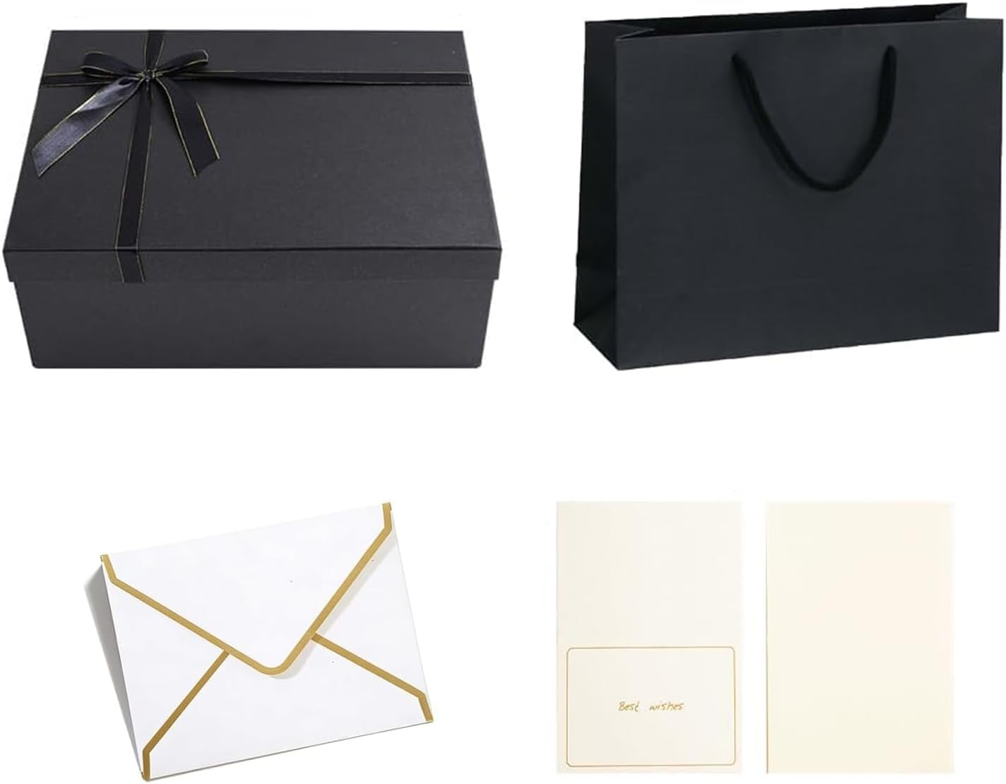 UTXHWL 15.7"x11.8"x5.5" Large Black Gift Box with Magnetic Lid, Ideal for Birthday Gifts for Men, Graduation Gifts, Groomsmen Gifts, Anniversary Presents, and Special Occasions