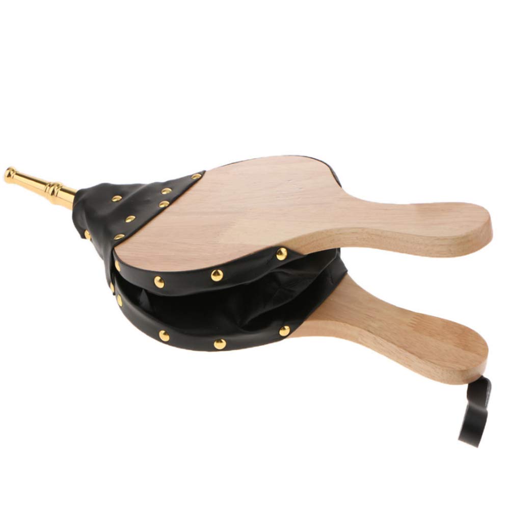 Fuelles, Soplador de Fuelle for Chimenea, Bomba de Fuelle Manual, Accesorios de Herramientas for Fuego de Barbacoa con Correa de Cuero Colgante, soplador de Aire de Madera