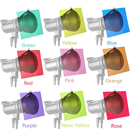 Best Starloop 18 Pack Light Gels Colored Overlays Transparency Color Film Plastic Sheets Correction Gel Light Filter Sheet, 20X20Cm,9 Assorted Colors 2 Sets #TOP5