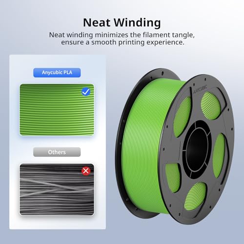 Image of Anycubic PLA 3D Printer Filament, Intelligent PLA Filament Enhanced Smart Printing, 3D Printing PLA Filament 1.75mm Dimensional Accuracy + /- 0.02mm, 1KG Reusable Spool (2.2 lbs), Spring Leaf