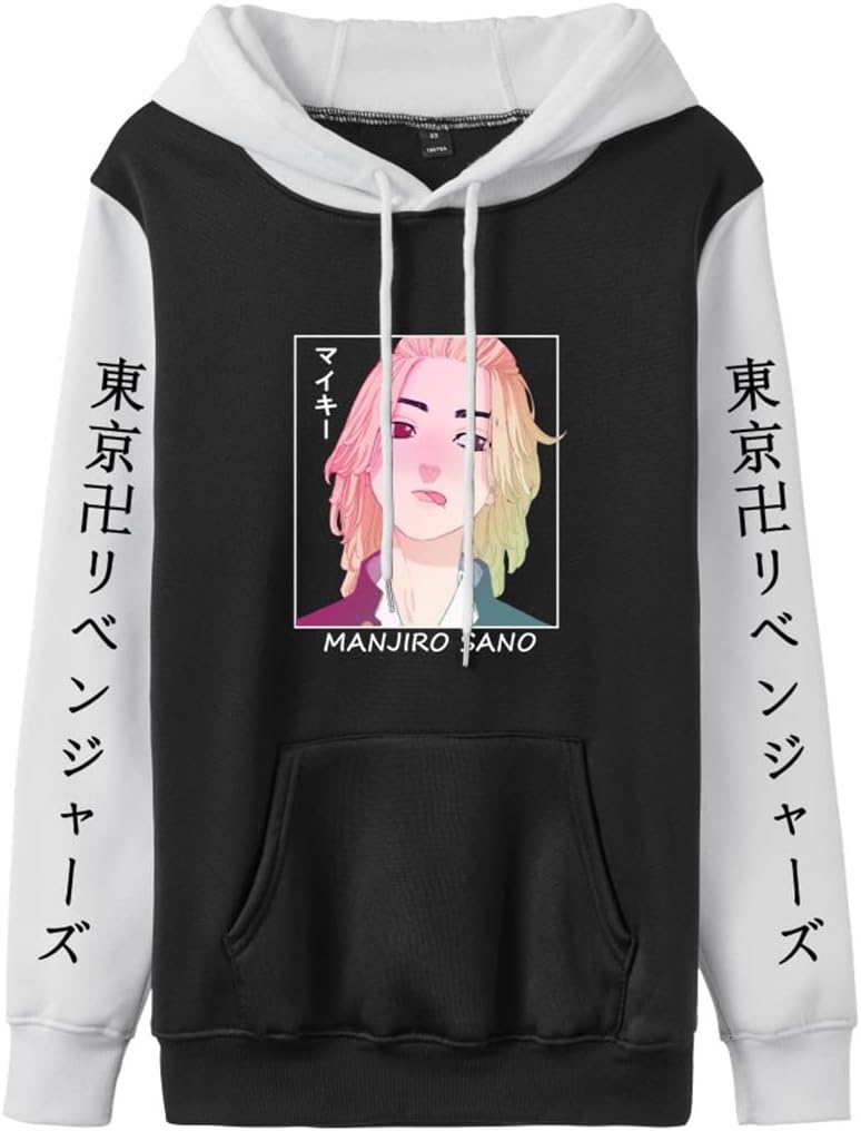 MEADOOAnime Reveng Tokyo Pullover Hoodie Manjiro cosplay jacket men women Print Contrast color hooded Sweatshirts Tops