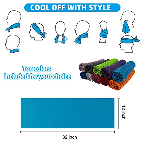 Awowz 10 Pack Microfiber Cooling Towels Ice Towel Workout Towel, Soft Breathable Sweat Towel For Sports, Yoga, Gym thumb #4