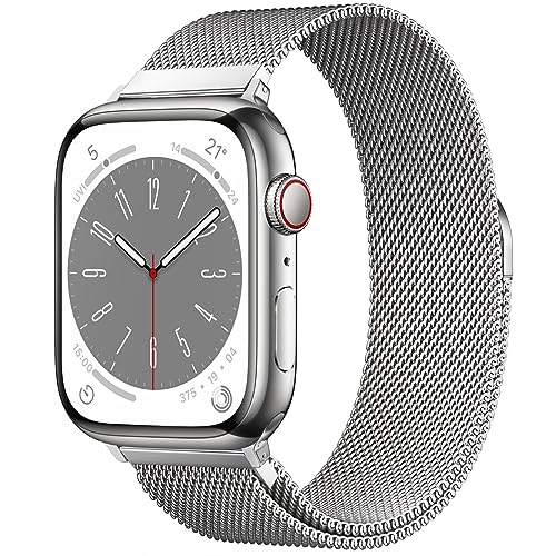 Original Pulsera Milanese Loop Correas Compatible con Apple Watch Correas 49mm 46mm 45mm 44mm 42mm 41mm 40mm 38mm, Ajustable Magnética Correa para iWatch Series Ultra 2/Ultra, SE 10 9 8 7 6 5 4 3 2 1