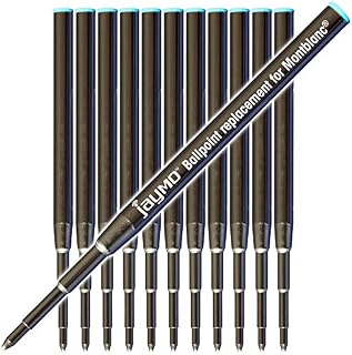 Jaymo - 12 - Blue Ballpoint Pen Refills  Compatible with Montblanc® Pens - Smooth Writing German Ink with Medium .7 mm Tip - Compare to Mont Blanc® Pacific Blue 105151 / 116213 / MB35094