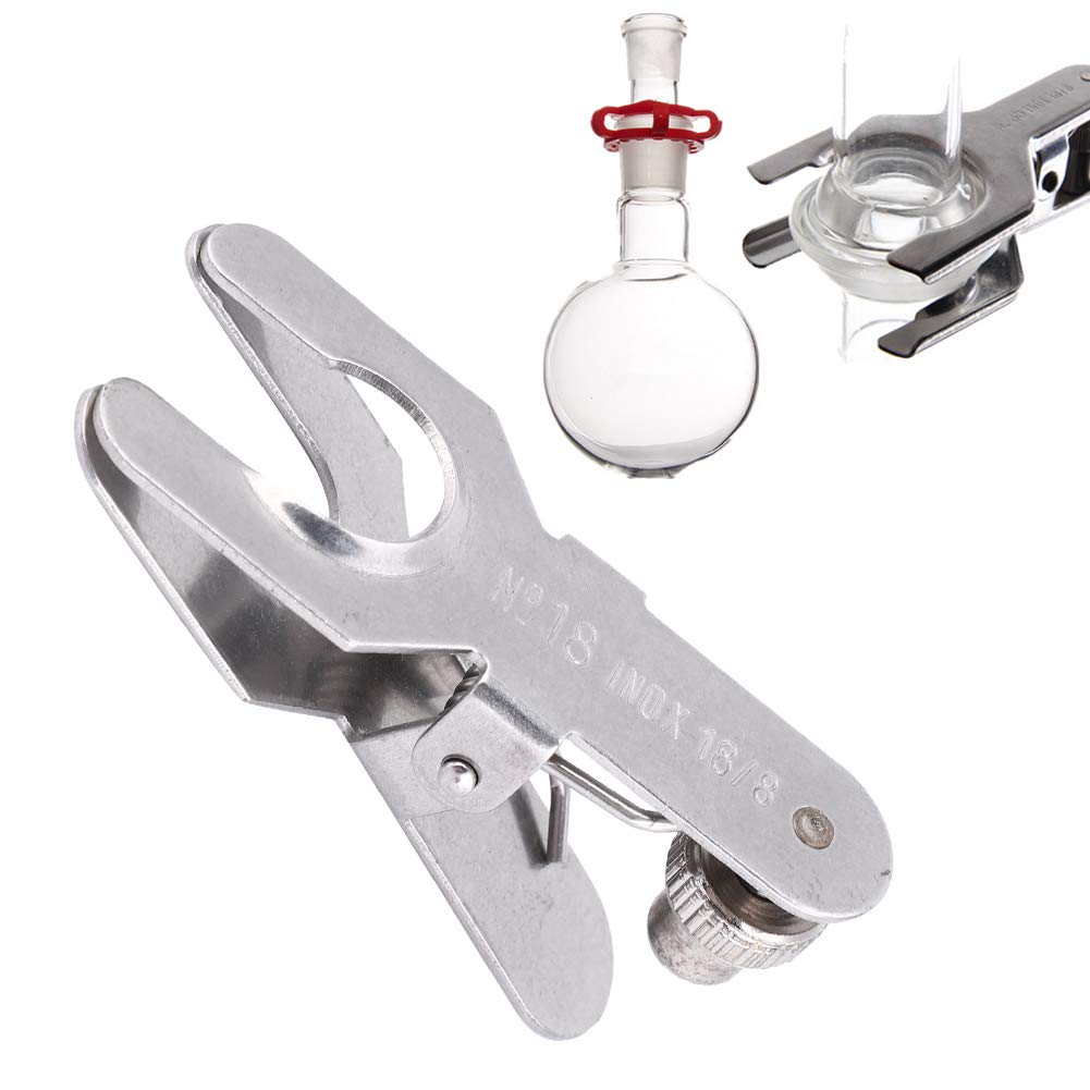 Lybunair Stainless Steel Lab Clamp Pinch Clip Glass Ball Holder Laboratory Tools (18#)