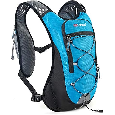 Gelindo Hydration Backpack Running Water Backpack with 2L Hydration Bladder, Insulated Cycling Hydration Vest Outdoor Lightweight Packs for Mochilas Trail Marathon Running Race for Men Women Sky Blue Cover