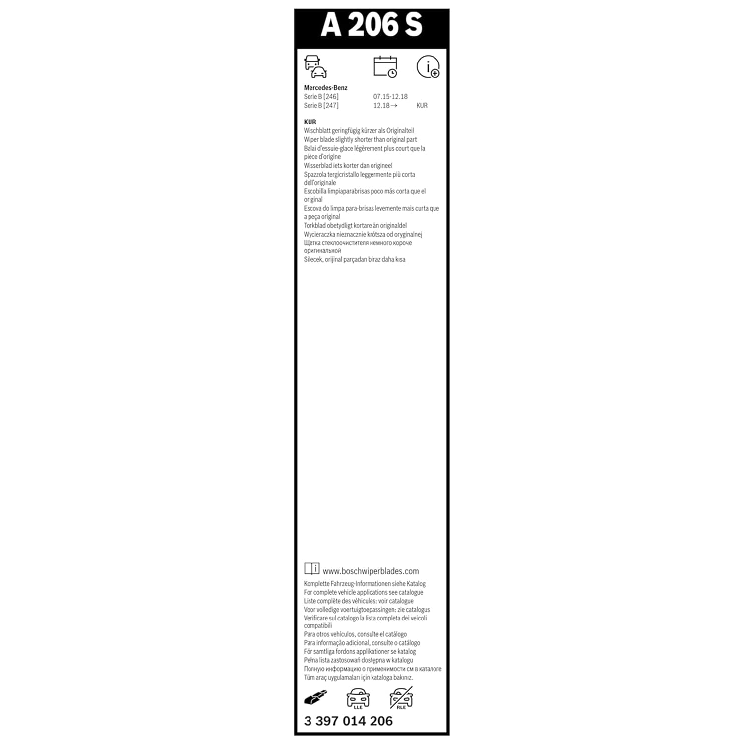 BOSCH Balai d'essuie-glace Aerotwin A206S avant 3397014206