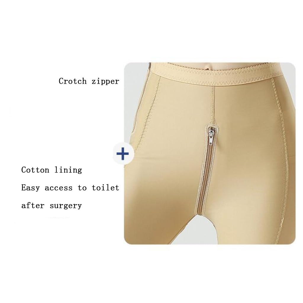 Faja Moldeadora de piernas y Cintura Alta para Mujer, para liposucción, Soporte posparto, Moldeadora Corporal con Cremallera y Entrepierna Abierta.