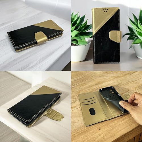 Image of SBMS Flip Cover for Redmi Note 15 5G Poco M8 5G Back Cover Case with Magnatic Closure | Genuine Leather Finish | Inbuilt Stand | Card & Money Pocket | Wallet Style Flip Back Case Cover (MultiBlack)
