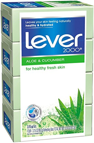 Lever 2000 Barras, Aloe e Pepino, 89 g, 4 barras