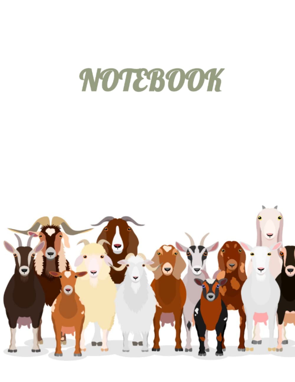 Goat Notebook | College Ruled Notebook | Notebook with Goats | 120 Lined Pages | 8.5 x 11