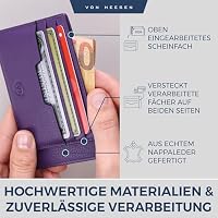 VON HEESEN Echtleder RFID Kartenetui aus Nappa-Leder - 9 Fächer - Querformat Kreditkartenetui für Damen & Herren (Violet) – Ansicht 4