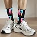 67 Socks Ice Cream 6 7 Meme Novelty Six Seven Crew Socks Funny Gifts For Boys Girls Men Women (Black)