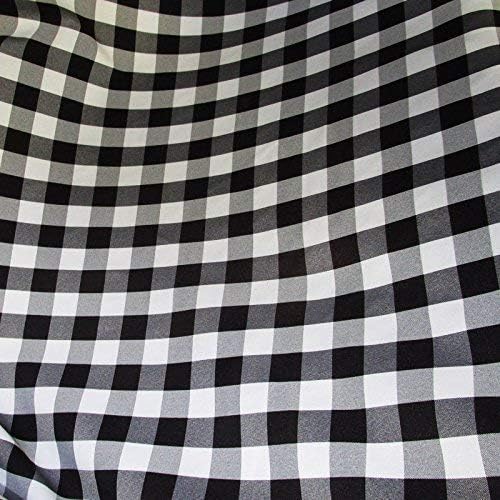 luvfabrics Buffalo Checkered Gingham 1" Square Window Treatment Rod Curtains Home Decor Panel Drapes (Black&White, 58" Wide x 120" Tall)