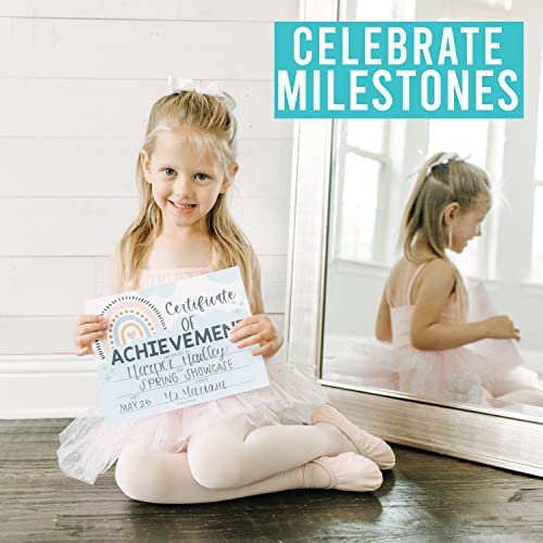 Classroom Award Certificates for Students -25 Certificate of Achievement Awards, Gold Star Certificate Paper, Preschool Graduation Certificates for Kids, Kindergarten Diploma, Star Student Honor Roll