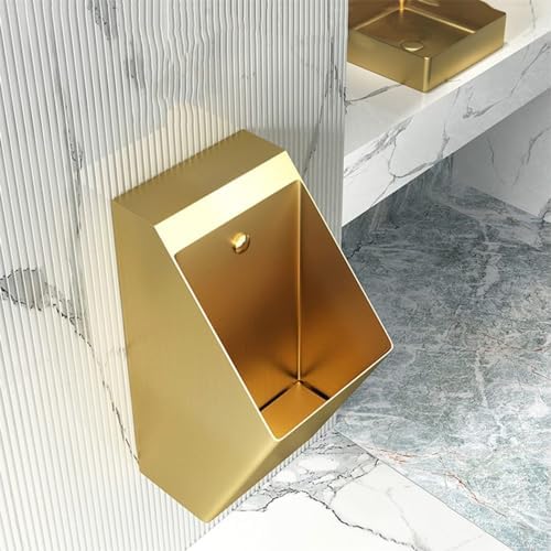 Wall-Mounted Stainless Steel Urinal - Anti-Overflow Flushing System for Commercial & Residential Use - Perfect for Home, Hotels, Bars, Airports & Public Restrooms