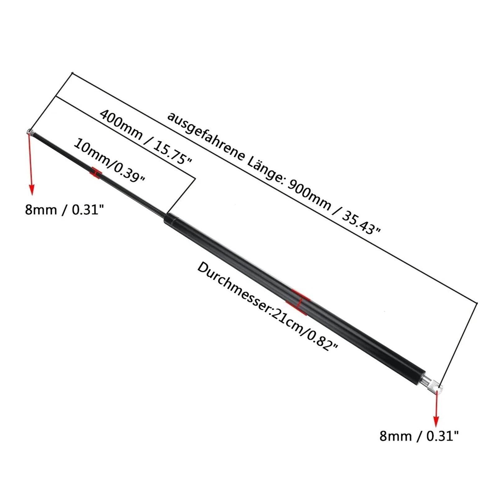 Soporte Capó Coche 350N 450N 550N 650N 750N 900mm 2 piezas