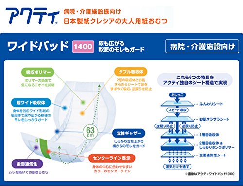 Amazon | 日本製紙クレシア 【業務用】アクティ ワイドパッド1400 (総