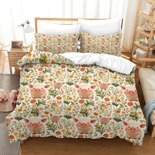 Housse de couette king 220x240 ultra douce impression 3D pingouin - 3