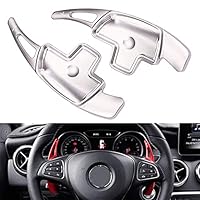 CDIYTOOL Lenkradwippe Verlängerung Aluminium Legierung Schaltwippen für MerIceIdeIs BIeInIz A B C CLA CLS E G GL GLA GLC GLE GLS Metris S SL SLC Klasse (Silber)