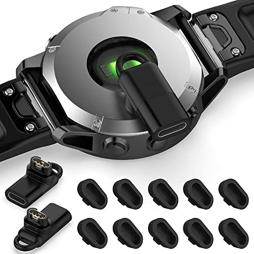 Miimall Garmin(ガーミン)用【変換アダプター*2+防塵プラグ*10】Approach S70/Forerunner 965 / 945 / 265 /vivosmart5/ ForeAthlete745/55/265/Venu Sq 2/Fe