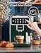 Fully Automatic Espresso Machine 12 Cup Coffee Maker One-Touch Cappuccino/Latte/Americano/Espresso Self-Cleaning & Adjustable Grinder for Home/Office/Coffee Lovers/Busy Workers/Small Cafés (Green)