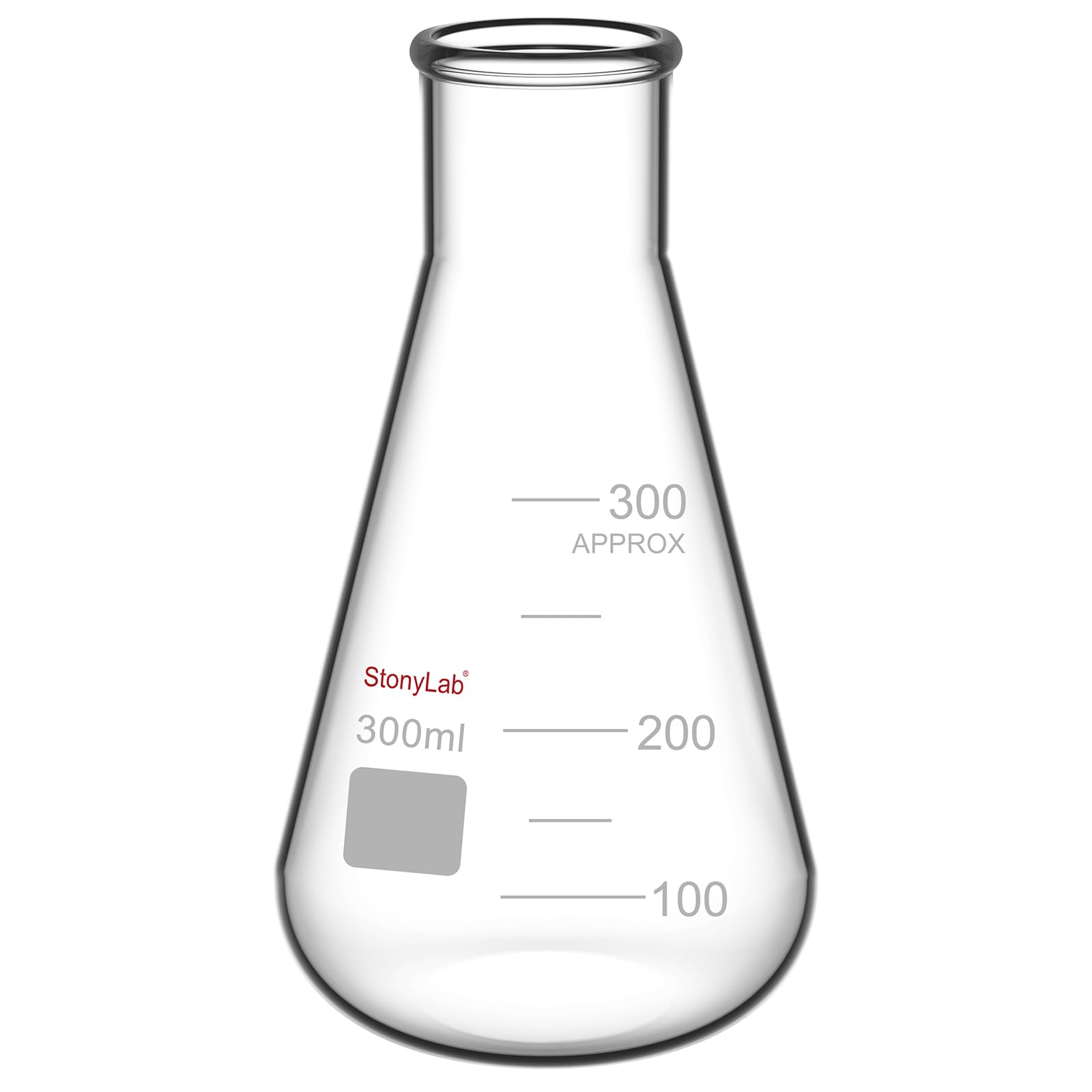 stonylab 1-Pack Glass 50 ml Heavy Wall Narrow Mouth Erlenmeyer Flasks with Heavy Duty Rim - (50ml Fits with StonyLab 4# Rubber Stopper) — Amazon image 17