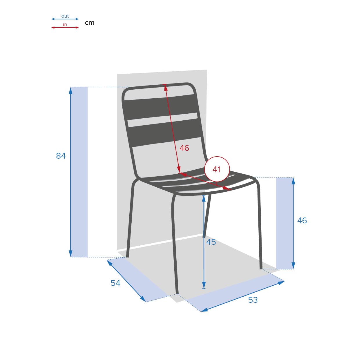Hespéride - Silla de jardín apilable Phuket Graphite