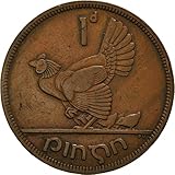 1940-1968 Irish Penny With Lucky St.Patricks Hen, A Large And Attractive Coin. A National Symbol Of Irish Republic. Penny Graded By Seller Circualted Condition