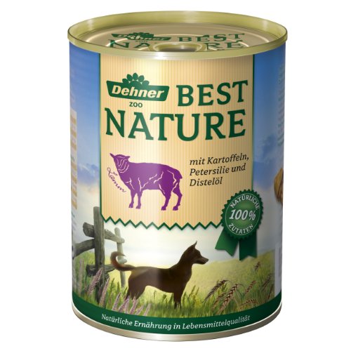 Dehner Best Nature Hundefutter Adult, Nassfutter, Lamm, 6 x 400 g (2.4 kg)