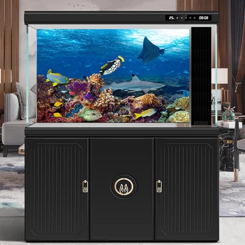 Image of Under The Sea Aquarium Background Sea Turtle Shark Tropical Fish Terrarium Background Deep Blue Sea with Sunbeams Fish Tank Backdrop Colorful Coral Reef Fish Group Ocean Backgrounds 30x18in