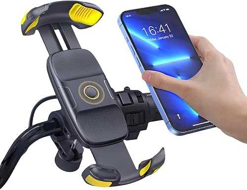 Soporte para motocicleta - Soporte para teléfono de motocicleta Soporte para teléfono de bicicleta Abrazadera de teléfono celular para manillar,