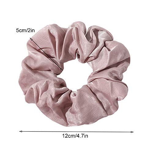 Image of Ivyu Silk Satin Scrunchies - No Crease Hair Ties for Women, Thick Hair Ponytail Holders with Soft Elastic Bands