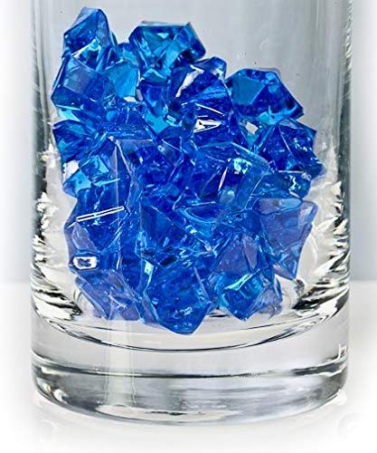 PMLAND Royal Blue Clear Acrylic Ice Rocks -550 Pcs 2.25 Quarts Bulk Bag Crystals Gems Fake Crushed Cubes Diamonds for Vase Filler Table Scatter Wedding Centerpieces Party Holidays Decoration Crafts - Thumbnail 4