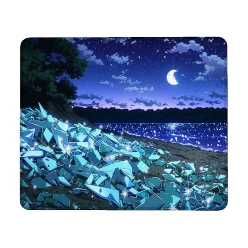 Blue Mouse Mat 240 x 200 x 3 mm Gaming Mouse Pad Beach Mouse Mat Waterproof with Non-Slip Rubber Base, Mouse Pad with Stitched Edges, Mousepad for Computer Accessories, Laptop, Office & Home F-1