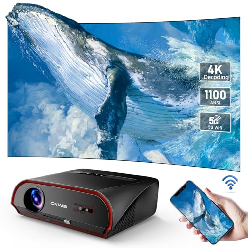 4K Ultra HD Daytime Home Theater Projector High Bright 14300 Lumens Smart Movie Projector with NFC Screencast, HDR Daylight WiFi6 Bluetooth RJ45 LAN Gaming Projector Keystone Zoom Outdoor Home (Black)