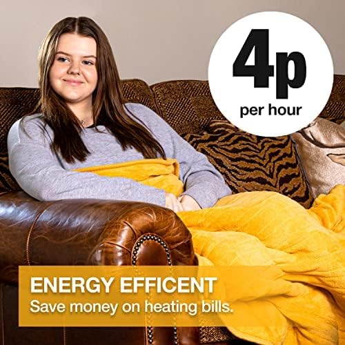 Purus Luxurious Electric Throw Heated Throw Blanket, Large 160 x 120cm Soft Fleece Heated Blanket Throw, Large Heated Electric Blanket Overblanket with Timer 9 Control Heat Settings
