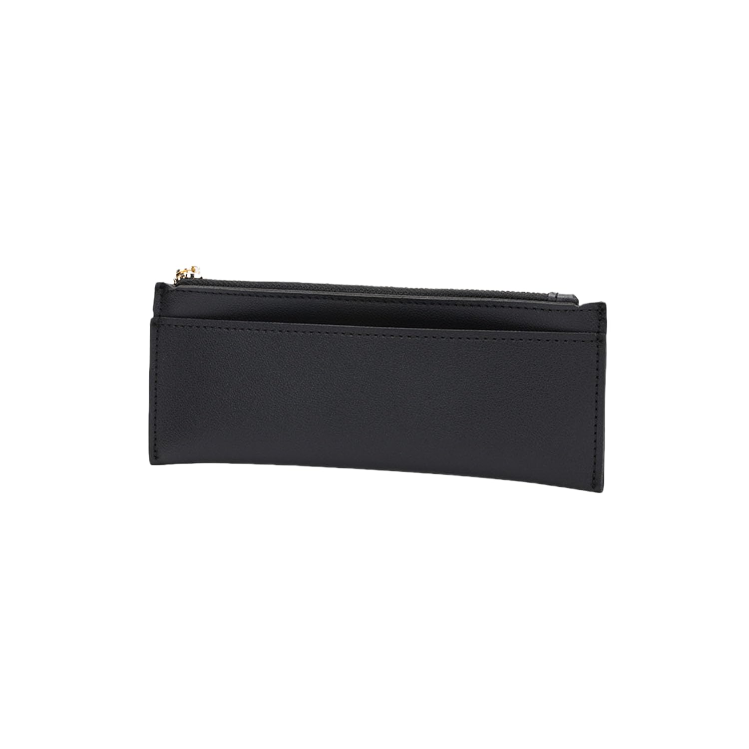 Pencil Pouch for Teens School Office Supplies Pencil Case Cosmetic Bag Zipper (Black,Faux leather)