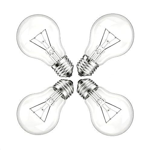 JUNFMLY 60 Watt Incandescent Light Bulbs, A19 Clear 60W Bulb