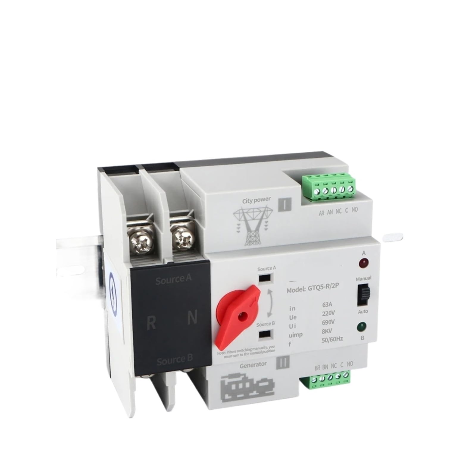 Interruptor selector generador 3P 220V AC interruptor transferencia automática ATS 4