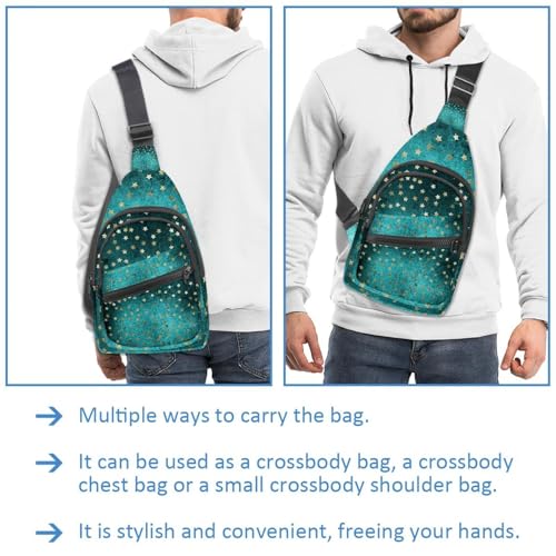Mochila cruzada azul con correa ajustable para hombro y pecho 2
