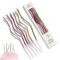 Belegao 6pcs Spiral Birthday Candles for Cake - Colorful Birthday Cake Candle Multi Colored Decoration Cupcake Decorating Metallic for Anniversary Wedding Graduation Party (12.5cm Long Candle Part)