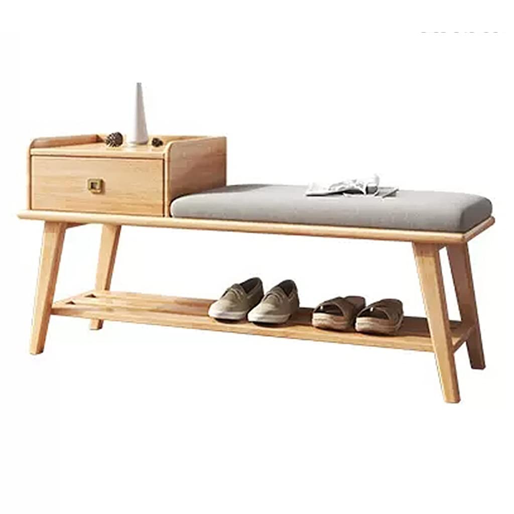 Banc à Chaussures Avec Rangement - Blanc, 92x35x50 Cm, Siège Rembourré, 2 étagères Réglables, Pour Entrée Ou Chambre