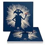 Harry Potter Dobby Snapping Square Ceramic Coasters, Set of 2, 3.9